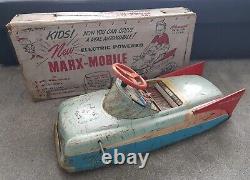 Vintage Marx Electra-Matic Electric Mobile steel ride on pedal car & box! WORKS