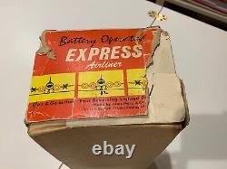 Vintage Marx Toys Express Airliner Battery Operated Tin Airplane Made In Japan