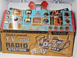 Vintage Marx Tv And Radio Station Collectible Toy Set Very Rare W Original Box