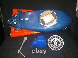 Vintage Masudaya Battery Sonicon Remote Control Rocket Whistle Tin Toy Japan Box