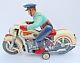 Vintage Modern Toys Bo Tin Japan Police Officer On Motorcycle-tested And Works