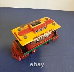 Vintage Modern Toys Of Japan Battery Operated Tinkling Trolley Tin Toy