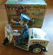 Vintage Nomura Japan Police Patrol Auto-tricycle Tin Battery Operated With Box