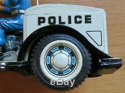 Vintage Nomura Japan Police Patrol Auto-Tricycle Tin Battery Operated with Box