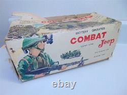 Vintage Nomura US Army Combat Jeep With Machine Gun Tin Toy T. N-Japan-in box