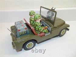 Vintage Nomura US Army Combat Jeep With Machine Gun Tin Toy T. N-Japan-in box