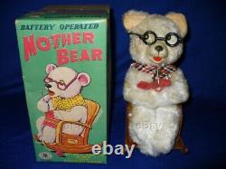 Vintage Nos Mother Bear Battery Operated Tin Toy Boxed Modern Toys Japan Works
