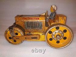 Vintage Old Battery Operated Daiya Road Roller Tin Plate Toy Made In Japan 1970