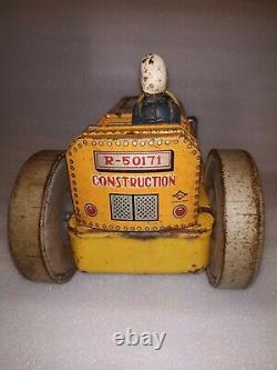 Vintage Old Battery Operated Daiya Road Roller Tin Plate Toy Made In Japan 1970