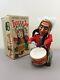 Vintage Original Alps Indian Joe Withwar Drum Battery Operated Toy, Work Perfectly