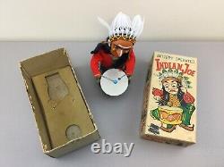 Vintage Original Alps INDIAN JOE withWar Drum Battery Operated Toy, Work Perfectly