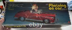 Vintage Photoing On Car ME360 Tin Battery Operated Working Blue Version With Box