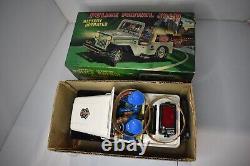 Vintage Police Patrol Jeep Battery Operated TN with Box None Op