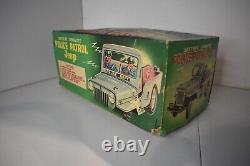 Vintage Police Patrol Jeep Battery Operated TN with Box None Op