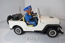 Vintage Police Patrol Jeep Battery Operated TN with Box None Op