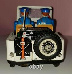 Vintage Police Patrol Jeep TN Nomura With The Box Battery Operated Top Condition