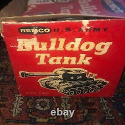Vintage Remco # 24 U. S. Army Bulldog Tank in Original Box WORKS withShells LOOK