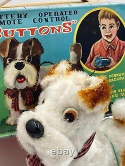 Vintage Rosko 1950s Battery Operated Dog Puppy Terrier Buttons 826 Japan Repair