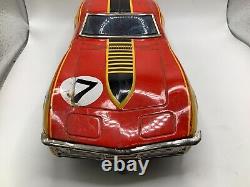 Vintage Rusher Stingray Corvette Battery Operated Tin Litho Bump-N-Go Taiyo