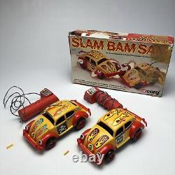 Vintage Slam Bam Sam Set Toy Corgi Rare Collectible Retro Vw Beetle Film Prop