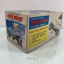 Vintage T. P. S. Toplay VW Tin Toy Dune Buggy Withsurf Board & Box Japan