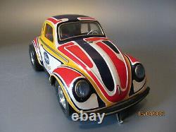 Vintage Taiyo 70's Volkswagen Beetle EMPI Love Bug tin toy car Batterie Operated