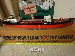 Vintage Texaco battery operated model gas, oil tanker ship North Dakota. Rare