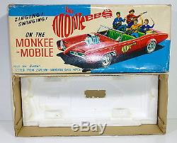 Vintage Tin ASC # 1960's Aoshin MONKEE MOBILE battery operated toy with Box