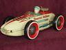 Vintage Tin Battery Op Record Holder Race Car-masudaya Japan-nice-works