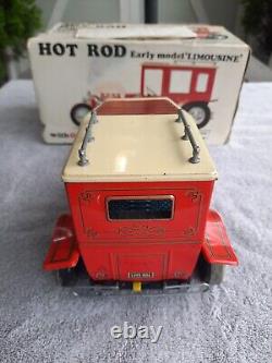 Vintage Tin Battery Operated Alps Hot Rod Limousine 1960s Japan Rare