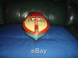 Vintage Tin Battery Operated Cabin Cruiser Boat Made in Occupied Japan 1950's