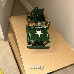 Vintage Tin Battery Operated Military jeep