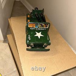 Vintage Tin Battery Operated Military jeep