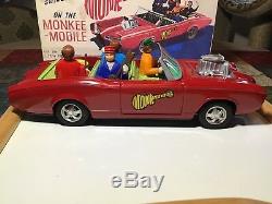 Vintage Tin Battery Operated Talking The Monkees On The Monkee Mobile 1967 Japan