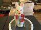 Vintage Tin Battery Operated Telephone Rabbit In Rocking Chair 1950s Japan