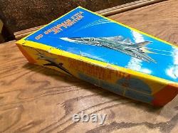 Vintage Tin Litho GRUMMAN F111A JET FIGHTER Airplane Battery Operated Toy in BOX