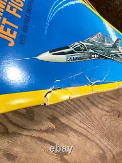 Vintage Tin Litho GRUMMAN F111A JET FIGHTER Airplane Battery Operated Toy in BOX
