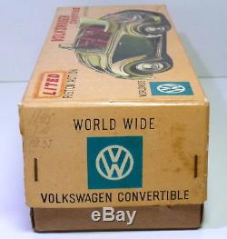 Vintage Tin Nomura / Showa # 1960's VOLKSWAGEN / VW BEETLE CONVERTIBLE B/O. + BOX