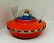 Vintage Tin Toy Ko Made In Japan Battery Operated Flying Saucer. Working. Rare