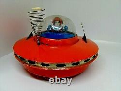 Vintage Tin Toy KO Made in Japan Battery Operated Flying Saucer. Working. Rare
