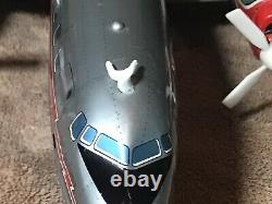 Vintage Tin Yonezawa Battery Operated American Airlines DC7 With Lighted Engines