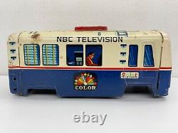 Vintage Tin Yonezawa NBC Television News Van RCA Victor Color Bus PARTS Japan