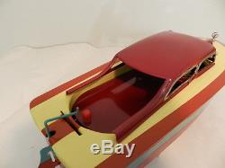 Vintage Toy Boat- Metal- Battery Operated- Japan- Vintage Cabin Cruiser-boating