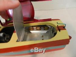 Vintage Toy Boat- Metal- Battery Operated- Japan- Vintage Cabin Cruiser-boating