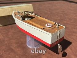 Vintage Toy Wooden Battery powered Boat with Box, Rico, Fleetline