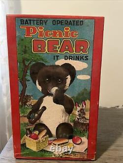 Vintage Toys Japan Battery Operated Toy Picnic Bear