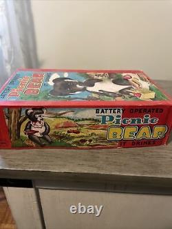 Vintage Toys Japan Battery Operated Toy Picnic Bear