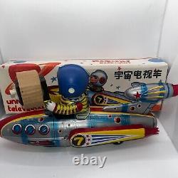 Vintage Universe Televiboat Tin Battery Operated 477 ME 777 1970's withBox WORKS
