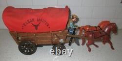 Vintage Wagon Master Battery Operated Mechanical Horse Drawn Wagon Toy