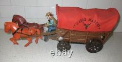Vintage Wagon Master Battery Operated Mechanical Horse Drawn Wagon Toy